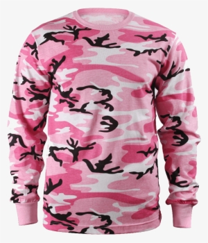 Rothco Long Sleeve Camo T-shirts - Rothco Long Sleeve T-shirt/pink Camo, Large #952122
