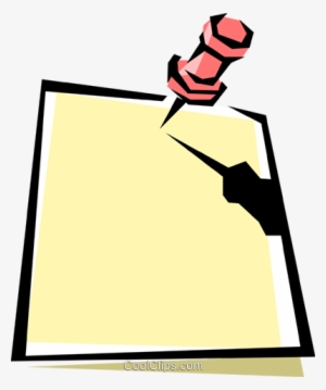 Paper & Pushpin Royalty Free Vector Clip Art Illustration - Papel Alfinete Png #952918