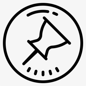 The Image Is A Pushpin That Is Enclosed In A Circle - Line Art #953029