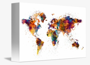 "world Map" By Marian Voicu, Bucharest // Watercolor - Hq World Map Blue #953124