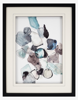 Falling Geometric Shapes Are Matted In White And Framed - Geometric Pools Poster Print By Lora Gold #954592