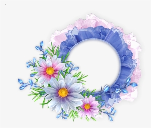 Pink Round Floral Frame #956026