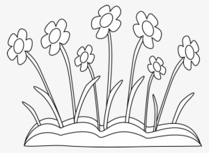 Clip Library Collection Of Flower Bed High Quality - Flowers Clipart Black And White #957805