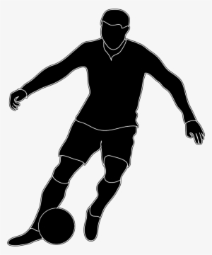 Black White Silhouette Soccer Player - Football Players Clipart Black And White #958357