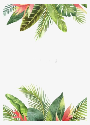 Tropical Leaves Background Watercolor #958359