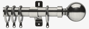 Belgravia 28mm Curtain Pole Satin Steel - Swish 28mm Elements Zorb Satin Steel Curtain Pole 120cm #958471