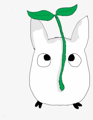 White Totoro By Noodlecutie - White Totoro With Leaf #958672