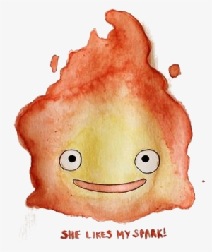 Howl's Moving Castle, Watercolor, And Calcifer Image - Calcifer Howl's Moving Castle Art #958714
