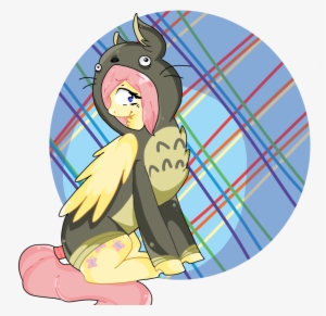 Pinkabutt, Fluttershy, My Neighbor Totoro, Safe, Solo - Cartoon #959175