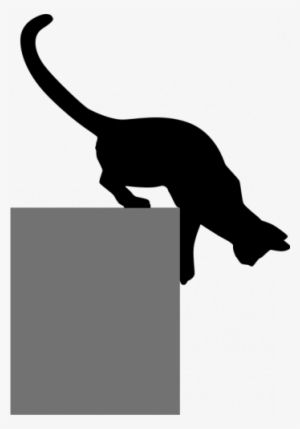 Vector Image Of Silhouette Of Cat Coming Down - Silueta De Gato #959229
