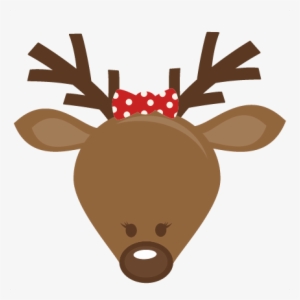 Cute Girl Reindeer Head Svg Cutting Files For Scrapbooking - Reindeer Face Clip Art #959685