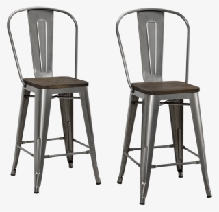 Dhp Luxor 24" Metal Counter Stool With Wood Seat, Set - Bar Stool #9504772