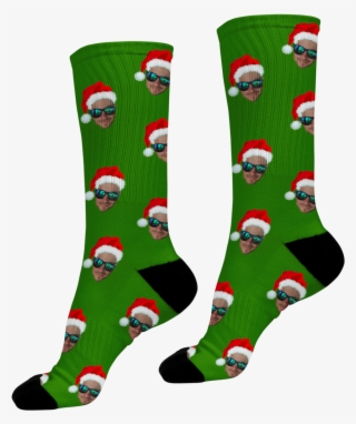 Santa Hat Face Socks - Sock #9505687