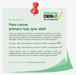 Tip 1 Signos De Apertura Y Cierre - Oefa #9511642