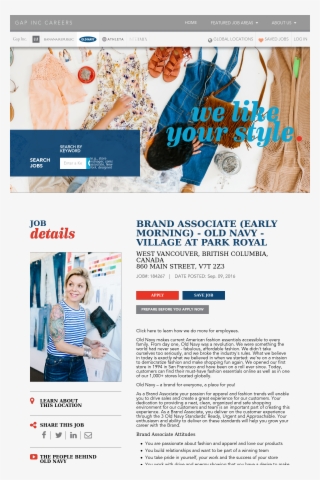 The Gap Inc - Old Navy Brand Associate #9512393
