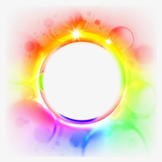 Cadres Photoshop Effects, Tutorials, Image, Polyvore, - Round Colorful Border Png #9513332