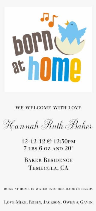 Home Birth Announcement - Calligraphy #9517800