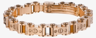 Thick Rose Gold Bicycle Bracelet - Bracelet Or Homme #9518121