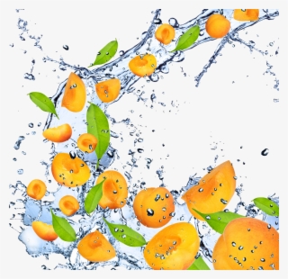 Png Free Download Fruit Apricot High Definition Television - Peaches With Splash Png #9518732