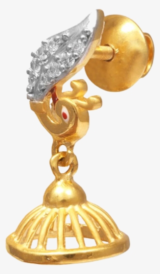 Peacock Design Jhumka Earrings With Rhodium And Cz - Trophy #9520473