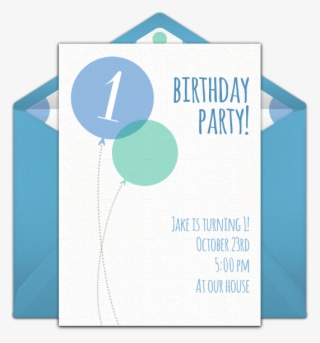 Blue Milestone First Birthday Online Invitation - Birthday #9520950