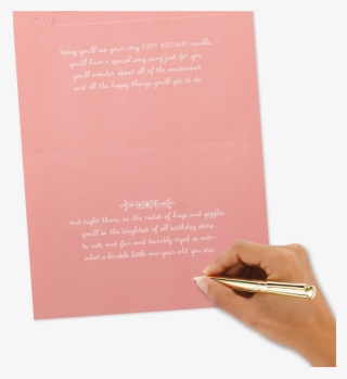 Bear Face One Year Precious Pink 1st Birthday Card - Novel #9521370