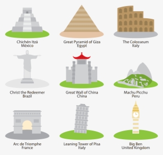 Royalty Free Library Great Of Taj Mahal Pyramid Giza - Wonders Of The World Icons #9522030