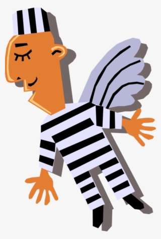 Vector Illustration Of Incarcerated Prisoner In Prison - Gif Animé Prisonnier #9522917