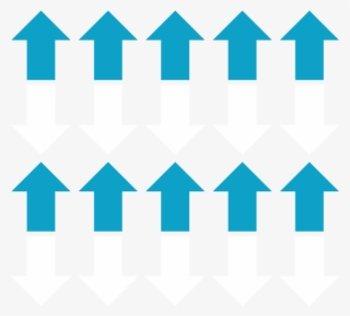 Ten Blue Arrows Pointing Up And Ten White Arrows Pointing - Graphic Design #9524961