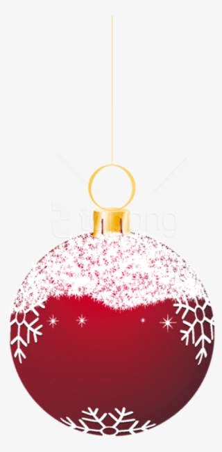 Free Png Transparent Red Snowy Christmas Ball Ornament - Transparent Christmas Balls Png #9527187