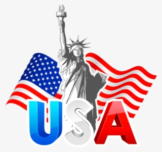 Real Estate Investment Clipart Veterans Day - Statue Of Liberty With American Flag #9529002