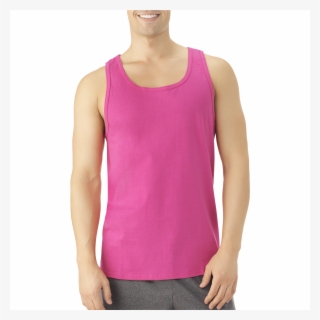 Big Men's Eversoft Jersey Tank Top, Available In Extended - Pink Sleeveless Shirt #9529326