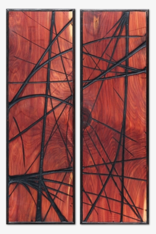 Burnt Panel Diptych No - Modern Art #9529877