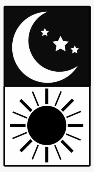 Sunlight Computer Icons Drawing - Day And Night Clipart Black And White #9533304