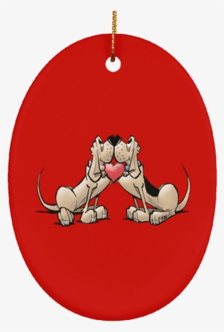 Hound Love Ceramic Oval Ornament - Earrings #9536306