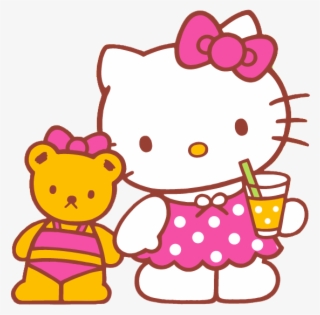 Hello Kitty Bear N Soda Photo Hkdrinkbear - Hello Kitty Flower Png #9536588