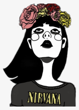 #art #drawing #nirvana #tumblr #girl #flowercrown - Imagenes Tumblr De Nirvana #9538348