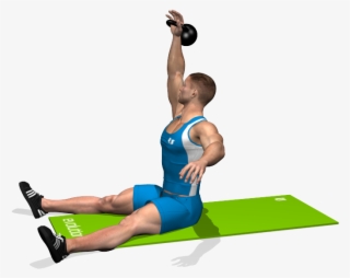 Russian One Arm Kettlebell Involved Muscles During - Sit Up Gambe Tese #9539126