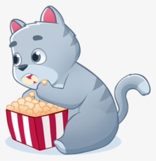 #popcorn #cat #movie #movies #cats #sticker #sickers - Illustration #9539864