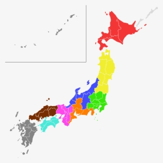 Japanese Football Regions Colored - Japan Meiji Restoration Map #9539949