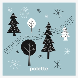 Snowy Forest Front View - Illustration #9540301