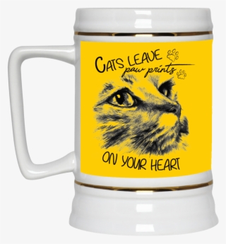 Cats Leave Paw Prints On Your Heart Cat Mug - Cat Tattoo Design #9540993