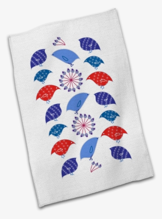 Holiday Birds And Berries Cotton Tea Towel - Patchwork #9541188