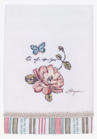 Butterfly Garden White Hand Towel - Towel #9541446