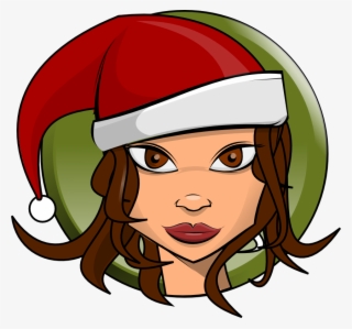 Free Woman Wearing Santa Hat Clip Art - Mujer Navidad En Caricatura #9543367