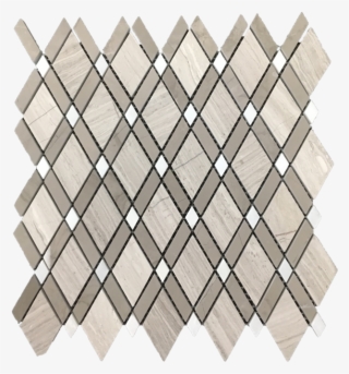 Beachwood Petite Lattice W/ Driftwood Bar/ White Dot - Diamond Tile #9543400