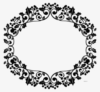 Christmas Border Flower Clipart Png - Circle #9544941