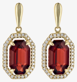 Garnet And Diamond Earrings Allison Kaufman - Earrings #9547386