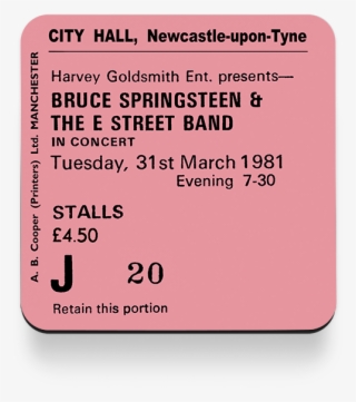 Bruce Springsteen Newcastle City Hall Ticket Magnet - Parallel #9547887 Bruce Springsteen Newcastle City Hall Ticket Magnet - Parallel #9547887