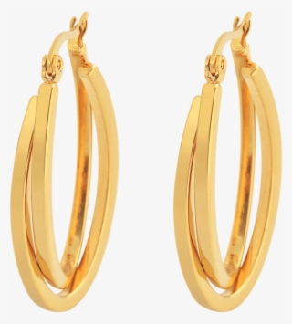 18k Gold-plated Oval Hoop Earrings #9548192